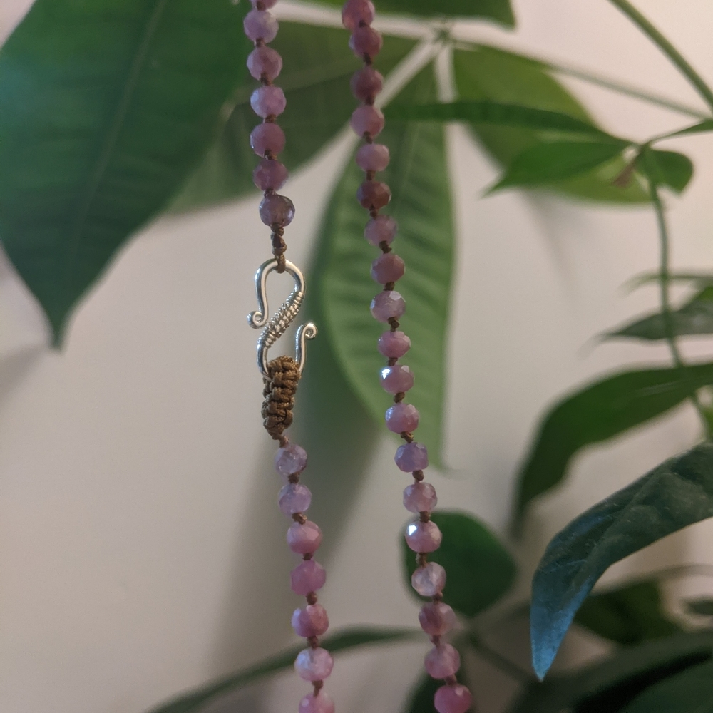Vintage mini pink quartz choker necklace - Picture 2 of 16